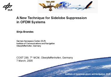 A New Technique for Sidelobe Suppression