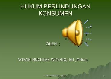 HUKUM PERLINDUNGAN KONSUMEN