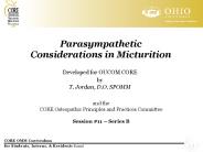 Parasympathetic Considerations in Micturition