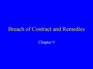 Breach of Contract and Remedies