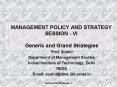 MANAGEMENT POLICY AND STRATEGY SESSION - VI PowerPoint PPT Presentation