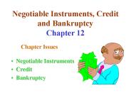 Negotiable Instruments, Credit and Bankruptcy Chapter 12