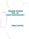 TEKNIK-RAPOR TEZ, vb. nasil hazirlanmali? PowerPoint PPT Presentation