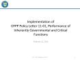 Implementation of OFPP Policy Letter 11-01, Performance of Inherently Governmental and Critical Functions PowerPoint PPT Presentation