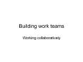 Building work teams PowerPoint PPT Presentation