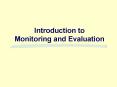 Introduction to Monitoring and Evaluation PowerPoint PPT Presentation