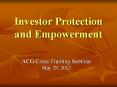 Investor Protection and Empowerment PowerPoint PPT Presentation