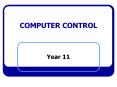 COMPUTER CONTROL PowerPoint PPT Presentation