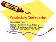 Vocabulary Instruction PowerPoint PPT Presentation