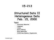 Structured Data II Heterogenous Data Feb. 15, 2000