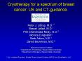 Cryotherapy for a spectrum of breast cancer: US and CT-guidance. PowerPoint PPT Presentation