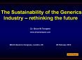 The Sustainability of the Generics Industry  PowerPoint PPT Presentation