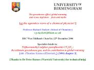 The greenhouse effect, global warming