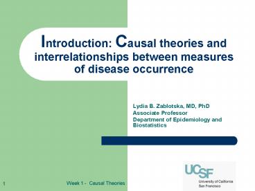 Introduction: Causal theories and interrelationships between measures of disease occurrence