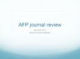 AFP journal review PowerPoint PPT Presentation