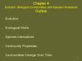 Chapter 4 Evolution, Biological Communities, and Species Interactions Outline PowerPoint PPT Presentation