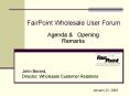 FairPoint Wholesale User Forum PowerPoint PPT Presentation