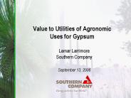 Value to Utilities of Agronomic Uses for Gypsum