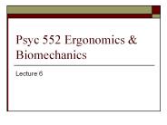 Psyc 552 Ergonomics