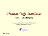 Medical Staff Standards