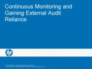 Continuous Monitoring and Gaining External Audit Reliance