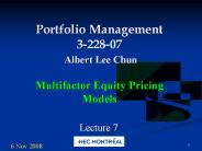 Portfolio Management 3-228-07 Albert Lee Chun