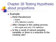 Chapter 20 Testing Hypothesis about proportions