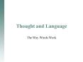 Thought and Language PowerPoint PPT Presentation