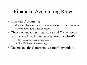 Financial Accounting Rules