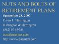 NUTS AND BOLTS OF RETIREMENT PLANS PowerPoint PPT Presentation