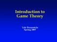 Introduction to Game Theory PowerPoint PPT Presentation
