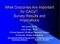 What Outcomes Are Important for CACs?: Survey Results and Implications PowerPoint PPT Presentation