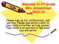 Welcome to 3rd Grade Mrs. Armentrout 2013-14 PowerPoint PPT Presentation