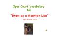 Open%20Court%20Vocabulary%20for PowerPoint PPT Presentation