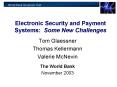 Electronic Security and Payment Systems: Some New Challenges PowerPoint PPT Presentation