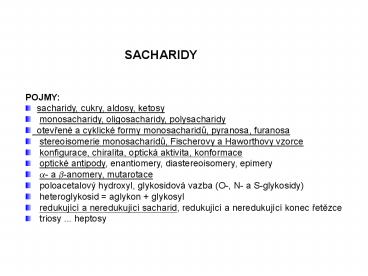 SACHARIDY