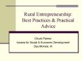 Rural Entrepreneurship: Best Practices PowerPoint PPT Presentation