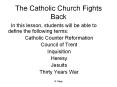 The Catholic Church Fights Back PowerPoint PPT Presentation