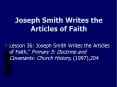 Joseph Smith Writes the Articles of Faith PowerPoint PPT Presentation