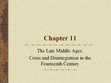 The Late Middle Ages: