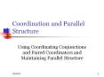Coordination and Parallel Structure PowerPoint PPT Presentation
