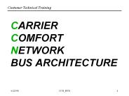 CARRIER  COMFORT NETWORK BUS ARCHITECTURE