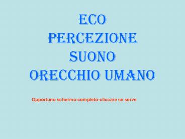 ECO percezione suono orecchio umano
