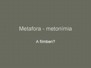 Metafora - meton