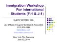 Immigration Workshop For International Students (F-1 PowerPoint PPT Presentation