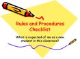 Rules and Procedures Checklist PowerPoint PPT Presentation