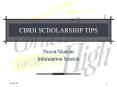 CBRH SCHOLARSHIP TIPS PowerPoint PPT Presentation