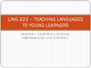 CHAPTER 2 : LEARNING LANGUAGE THROUGH TASKS AND ACTIVITIES