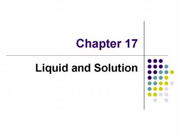 Liquid and Solution