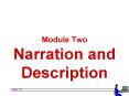 Module Two Narration and Description PowerPoint PPT Presentation